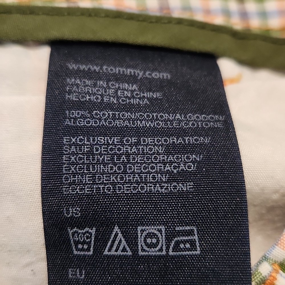 Tommy Hilfiger Green and Orange Checkered Shorts - Picture 13 of 14